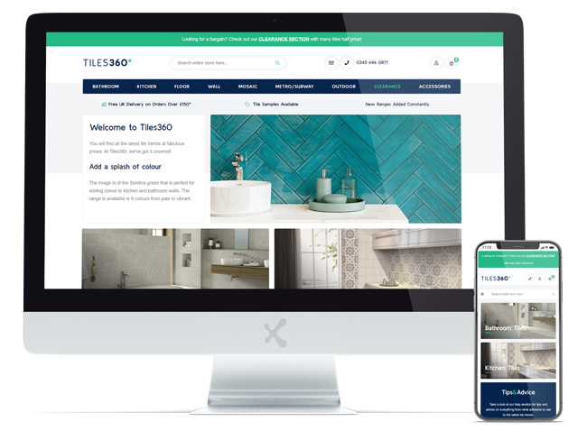 Tiles 360 website designed and built by ExtraDigital