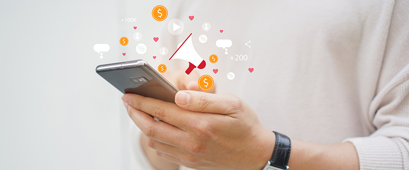 Paid search ads on a mobile phone