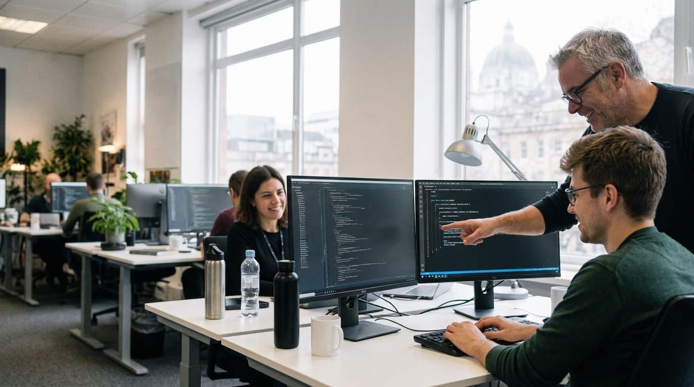 The ExtraDigital team at work in a bright office