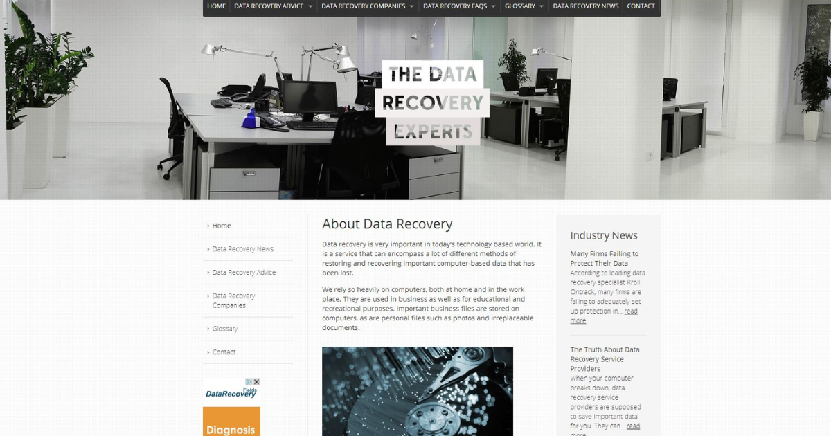 ExtraDigital Designs Data Recovery Website