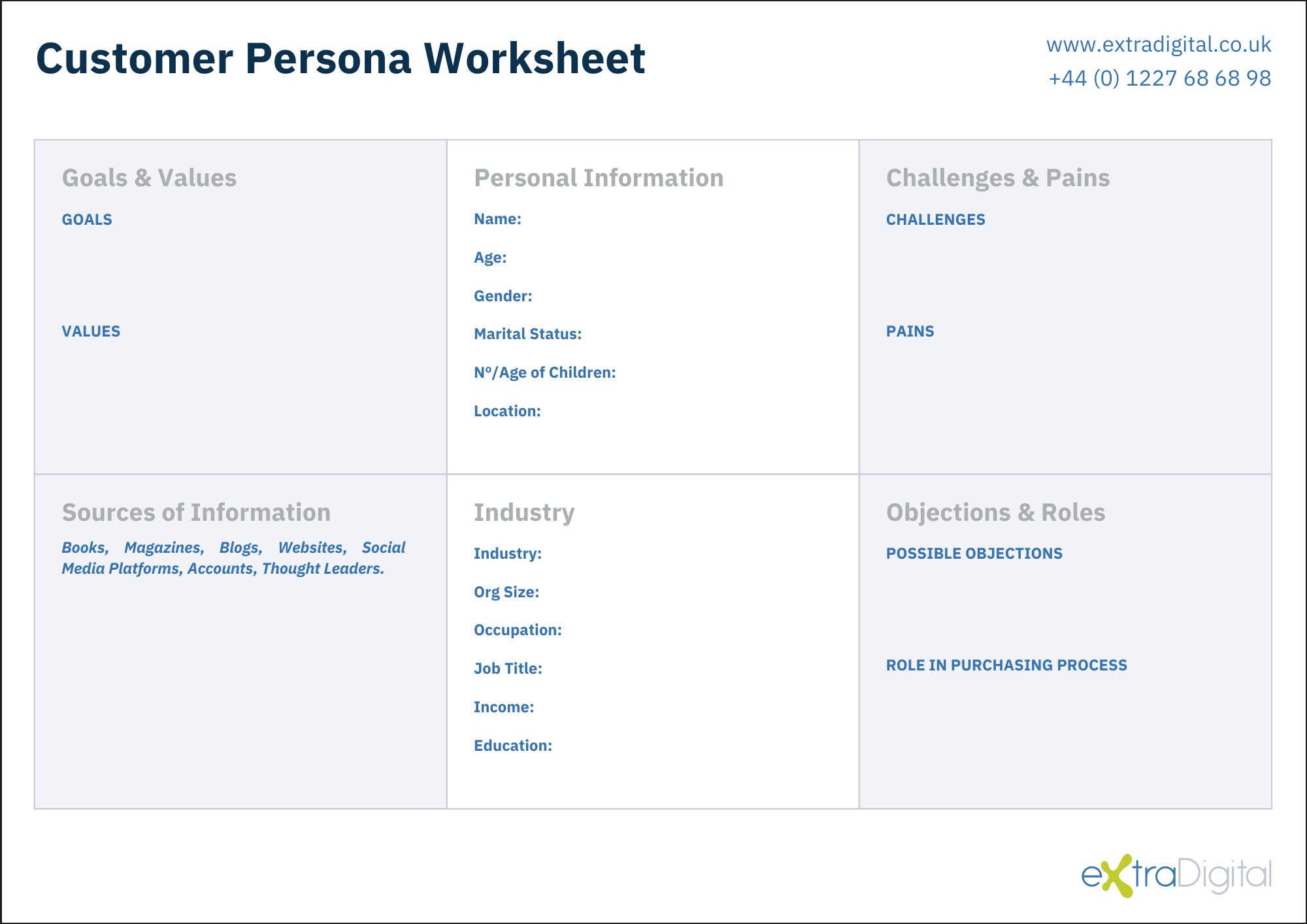 Customer persona worksheet download