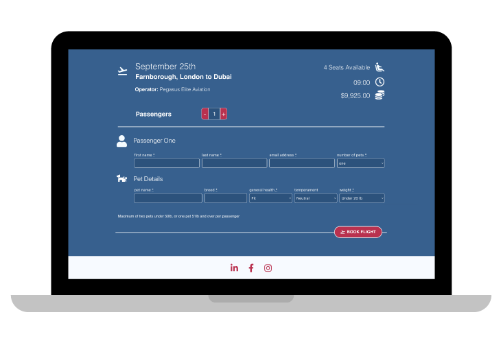 K9 JETS Pay-Per-Seat Booking System