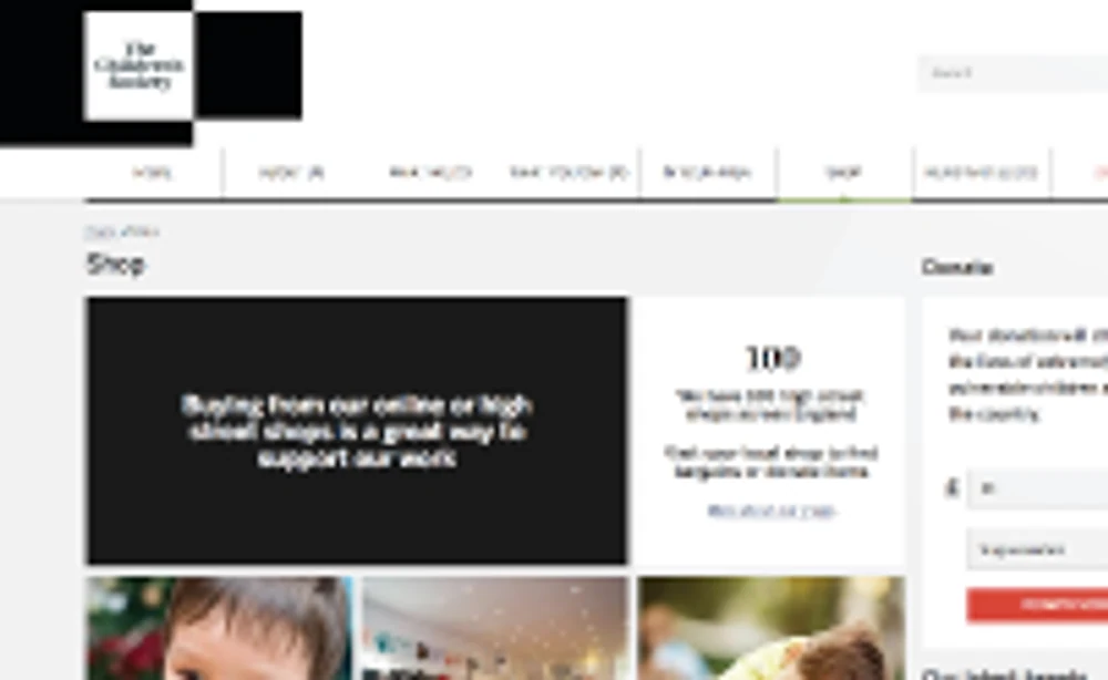 The Children's Society website on desktop