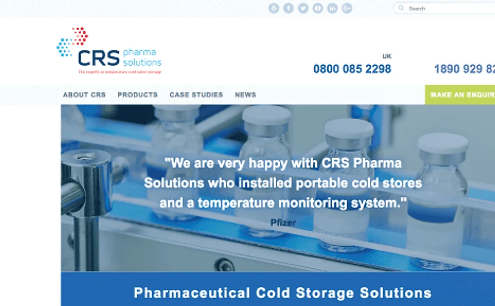 CRS expand their Pharmaceutical website on desktop