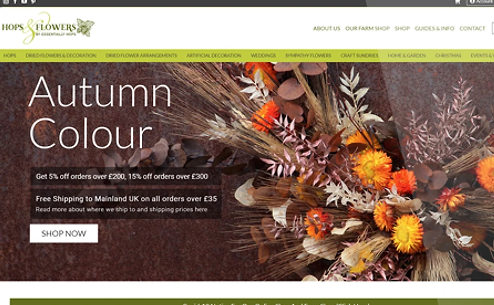 Essentially Hops website by ExtraDigital