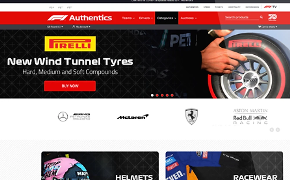 F1 Authentics website by ExtraDigital