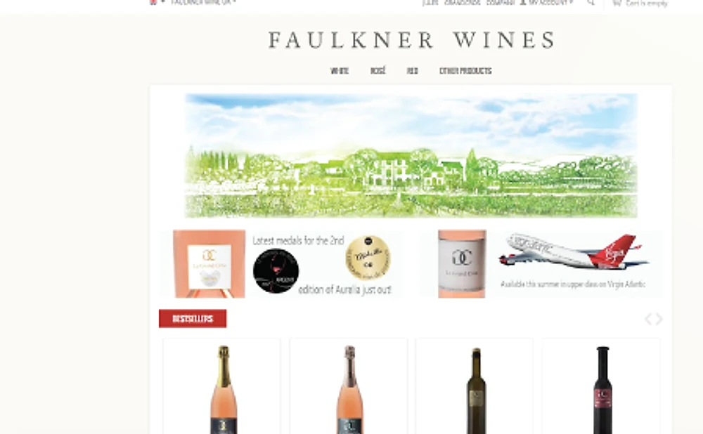 Faulkner Wines website by ExtraDigital