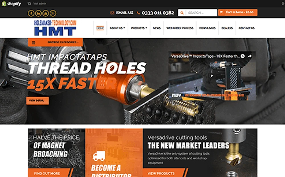 The HMT Shopify store designed by ExtraDigital