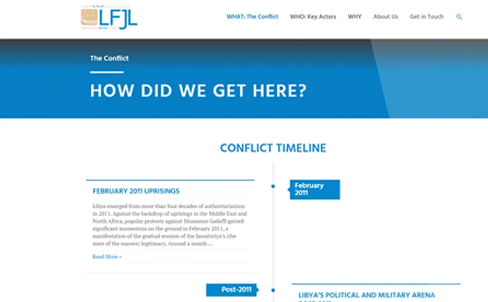 Libyan Justice website on desktop