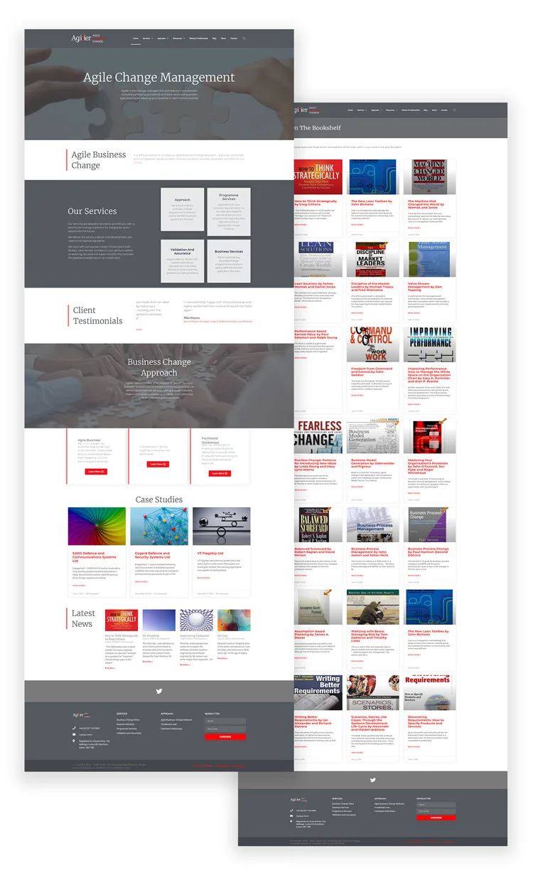 Agilier website, full length