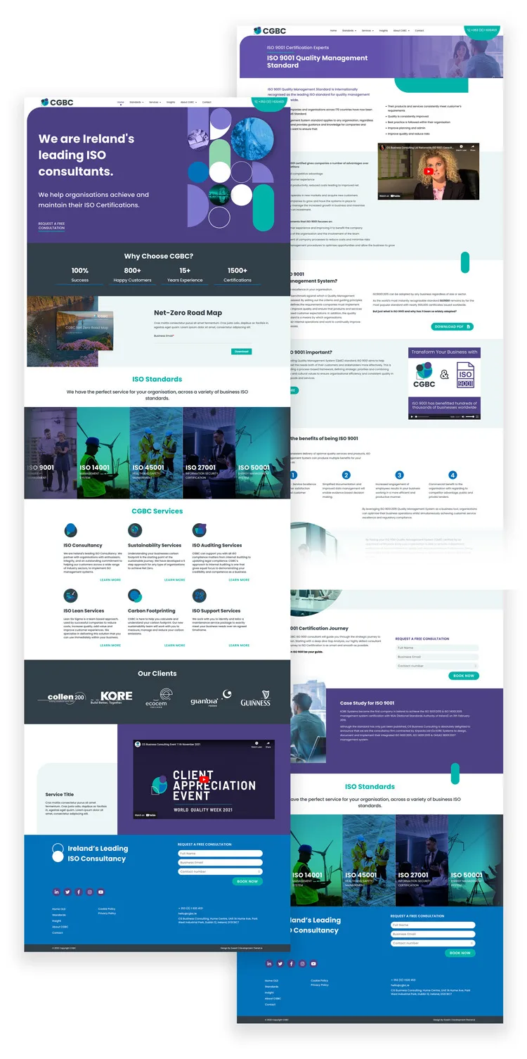 CG Business Consulting website, full length