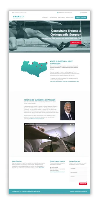 Chan Jeer Orthopaedics website, full length