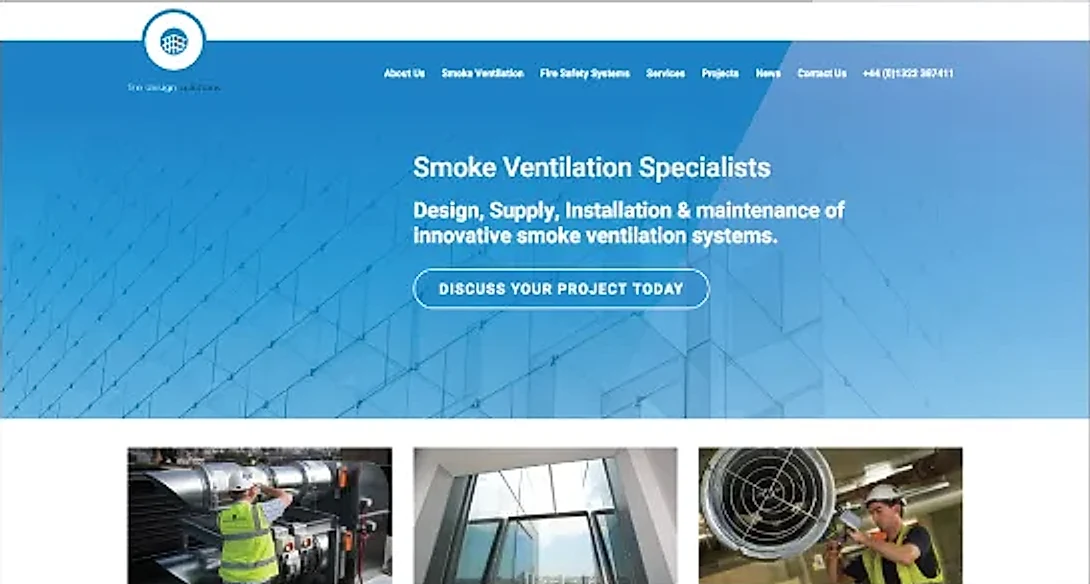 Fire Design Solutions home page after the refresh