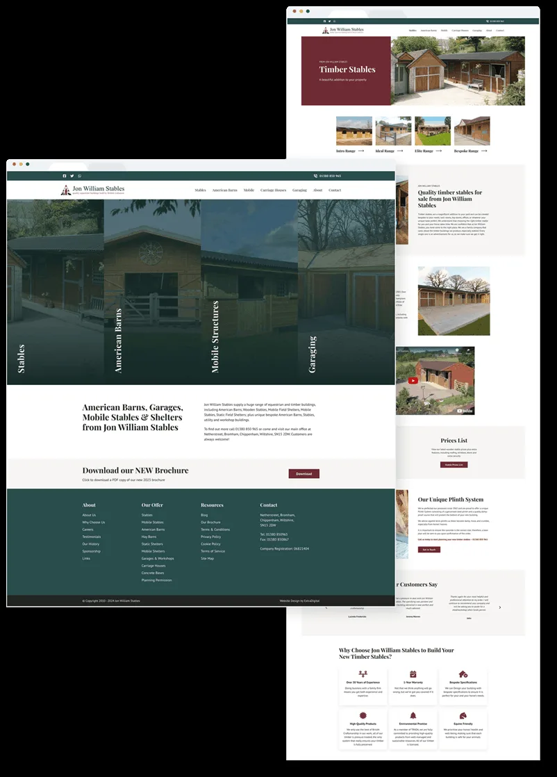 Jon William Stables website after the redesign
