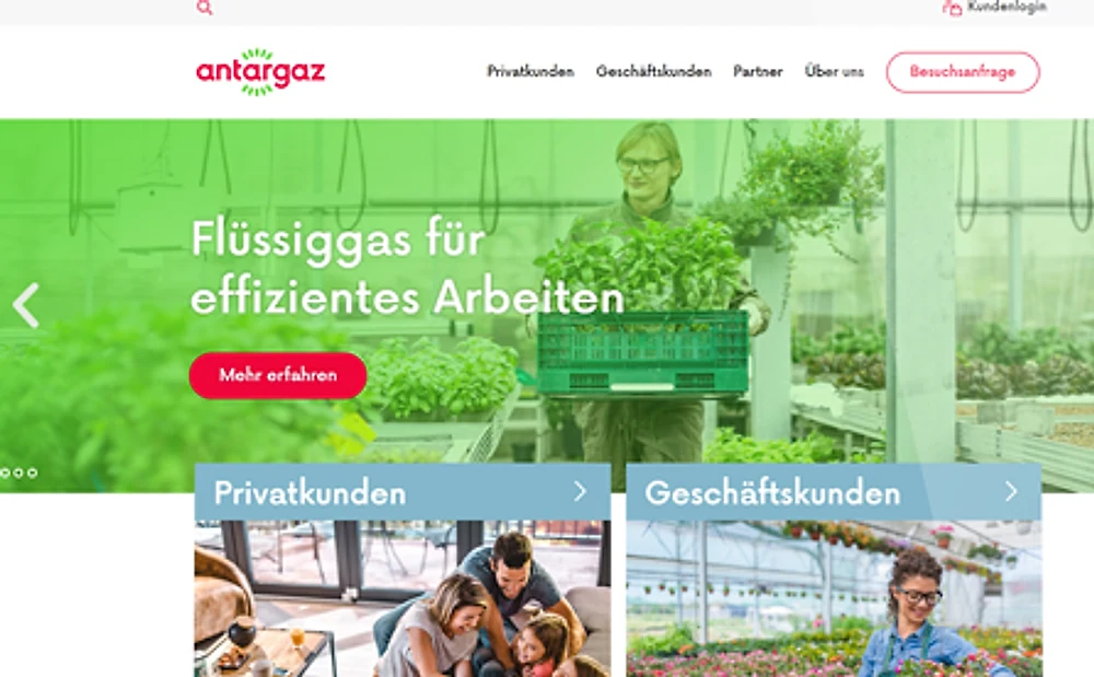 UGI German Website website by ExtraDigital