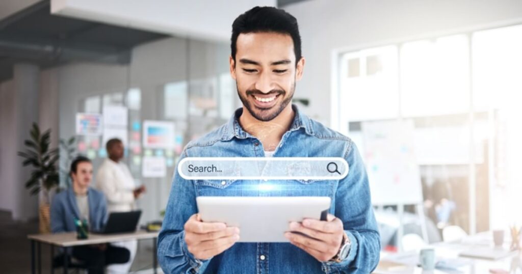 Digital marketing professional reviewing campaign performance reports