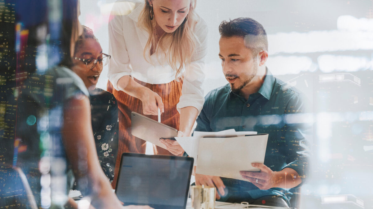 In person meeting discussing marketing strategies